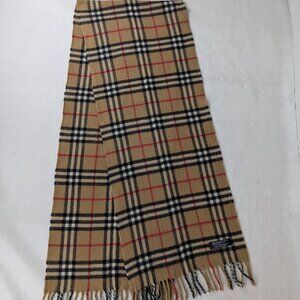 BURBERRY Lambswool Nova Check Scarf – Authentic Beige Plaid – GREAT BUY